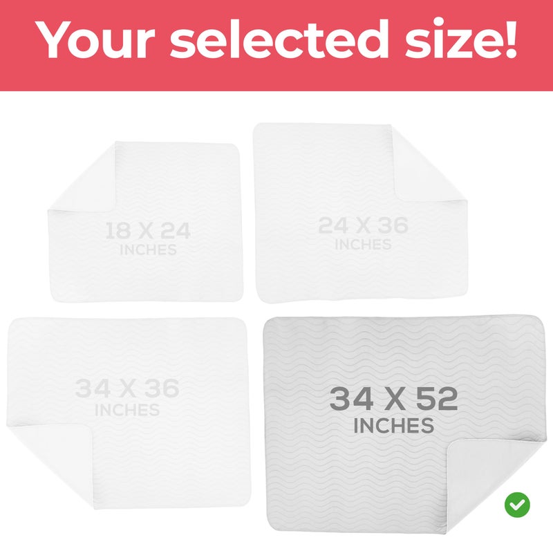 Utopia Bedding Washable Underpads 34" x 52" (Pack of 4), Waterproof Reusable Heavy Absorbency Incontinence Bed Pads for Adults, Kids, Elderly and Pets, Bedwetting Pads for Sofa and Couch (White) - Image 4